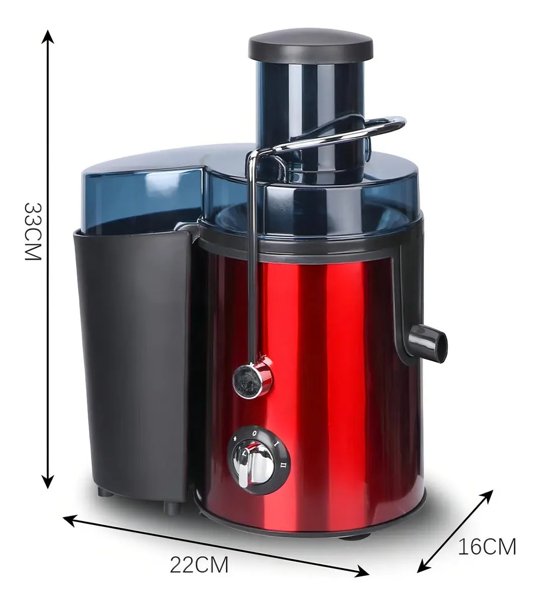 EXTRACTOR EXPRIMIDOR DE JUGO ELÉCTRICO FRUTAS RAF (COLOR ROJO)
