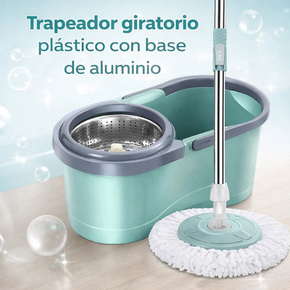 TRAPEADOR GIRATORIO PLÁSTICO CON BASE DE ALUMINIO