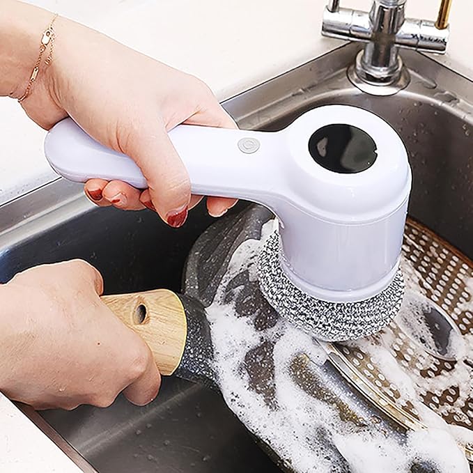 🧼 CEPILLO DE LIMPIEZA ELÉCTRICO 5 EN 1 CON PANTALLA LED