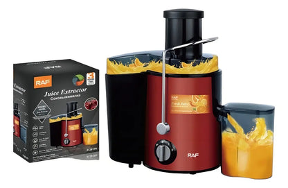 EXTRACTOR EXPRIMIDOR DE JUGO ELÉCTRICO FRUTAS  RAF (COLOR ROJO)